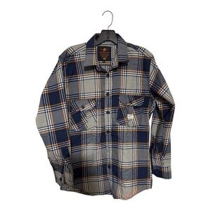 Army Corps Mens Plaid Long Sleeve Shirt Casual Button Down Heavyweight Cotton M